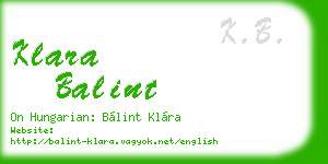klara balint business card